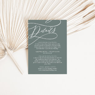 Tarjeta De Recepción Detalles del elegante Boda del sabio verde tropica
