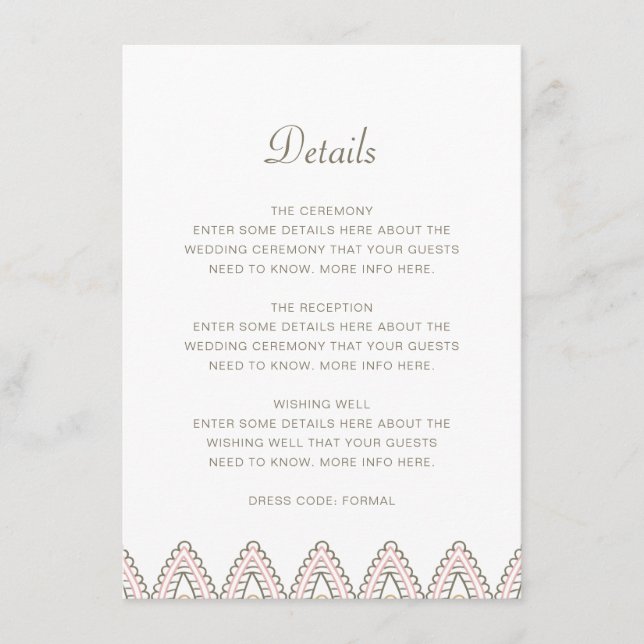 Tarjeta De Recepción Detalles del elegante Boda hindú Mehndi (Anverso)