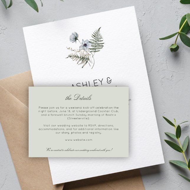 Tarjeta De Recepción Detalles del elegante Boda rústico moderno de flor (Subido por el creador)