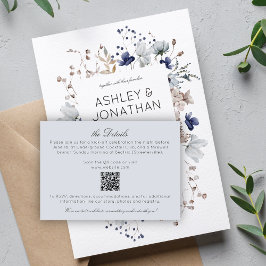 Tarjeta De Recepción Detalles del elegante Boda rústico moderno de flor