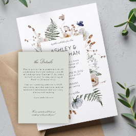 Tarjeta De Recepción Detalles del elegante Boda rústico moderno de flor