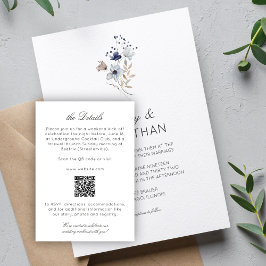 Tarjeta De Recepción Detalles del elegante Boda rústico moderno de flor