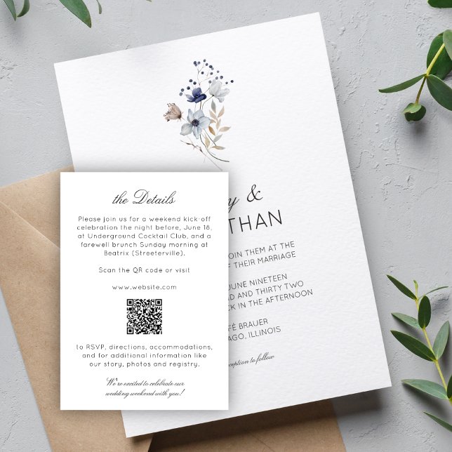 Tarjeta De Recepción Detalles del elegante Boda rústico moderno de flor (Subido por el creador)