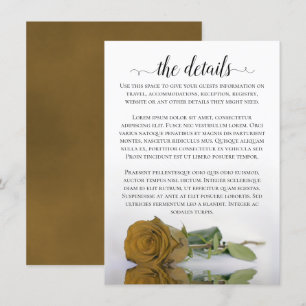 Tarjeta De Recepción Detalles del elegante Rosa romántico Ochre dorado 