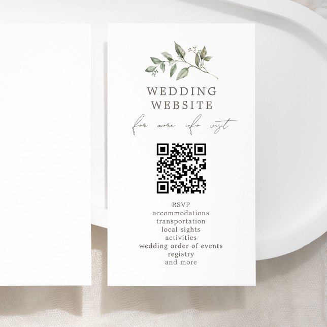 Tarjeta De Recepción Detalles del elegante sitio web del Boda botánico  (Subido por el creador)