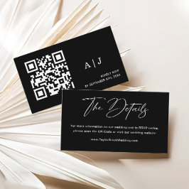 Tarjeta De Recepción Detalles del elegante sitio web del Boda negro