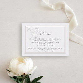 Tarjeta De Recepción Detalles del elegante y formal Boda de marfil Peon