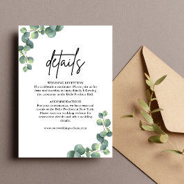 Tarjeta De Recepción Detalles del elegante y rústico Boda Eucalyptus Gr