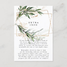 Tarjeta De Recepción Detalles del Eucalyptus Elegante Moss de Leafy Geo
