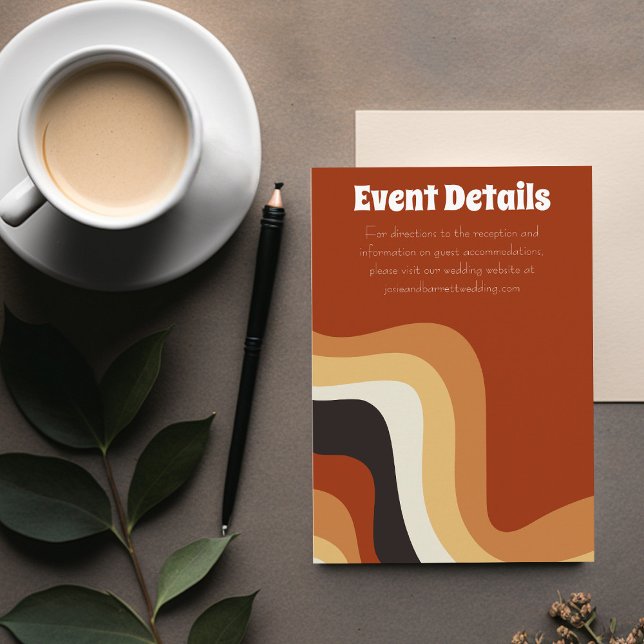 Tarjeta De Recepción Detalles del evento Boda Boho, Naranja quemado de  (Subido por el creador)