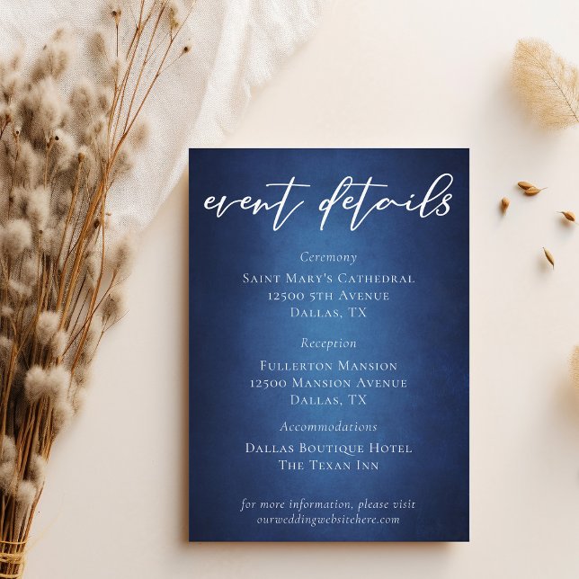 Tarjeta De Recepción Detalles del evento de Boda de Blue Waterfront (Subido por el creador)