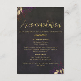 Tarjeta De Recepción Detalles del fin de semana de boda de terciopelo n