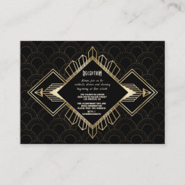 Tarjeta De Recepción Detalles del gran Gatsby negro dorado de los años