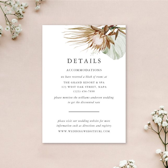 Tarjeta De Recepción Detalles del hermoso Boda botánico blanco Boho (Subido por el creador)