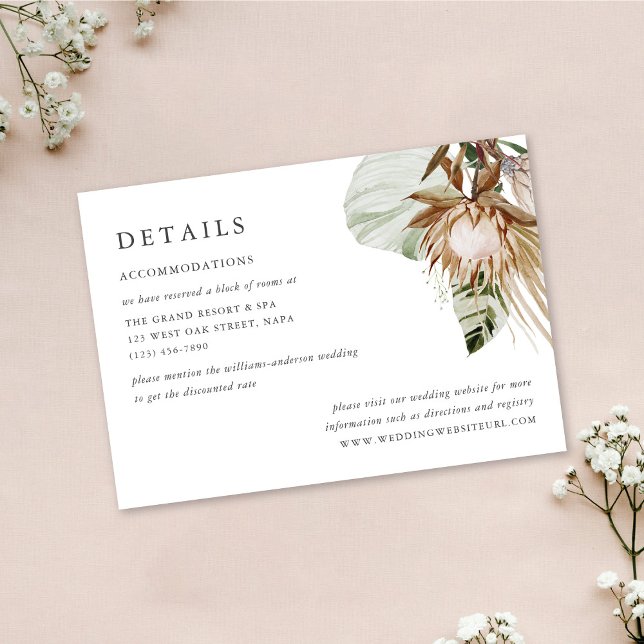 Tarjeta De Recepción Detalles del hermoso Boda botánico Boho (Subido por el creador)