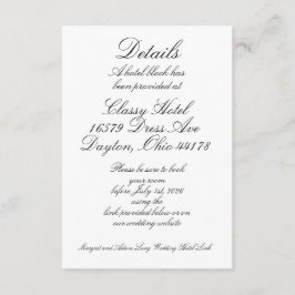 Tarjeta De Recepción Detalles del hotel