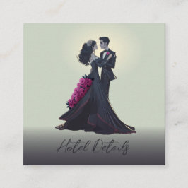 Tarjeta De Recepción Detalles del Hotel Budget Romantic Gothic Lovers
