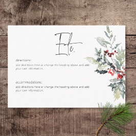 Tarjeta De Recepción Detalles del invierno ruso Holly Berries y Nieve