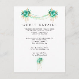 Tarjeta De Recepción Detalles del invitado Boda de las luces florales d