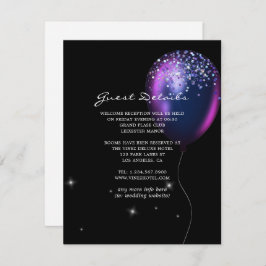 Tarjeta De Recepción Detalles del invitado de Boda de globo Confetti