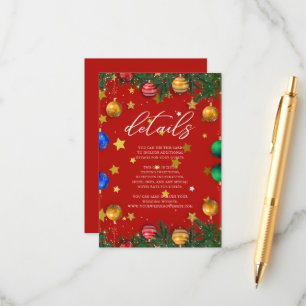 Tarjeta De Recepción Detalles del invitado de la fiesta navideña