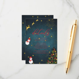 Tarjeta De Recepción Detalles del invitado de la fiesta navideña