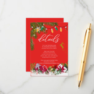 Tarjeta De Recepción Detalles del invitado de la fiesta navideña