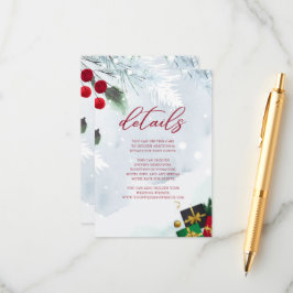 Tarjeta De Recepción Detalles del invitado de la fiesta navideña