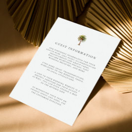 Tarjeta De Recepción Detalles del invitado de palmeras tropicales de ag