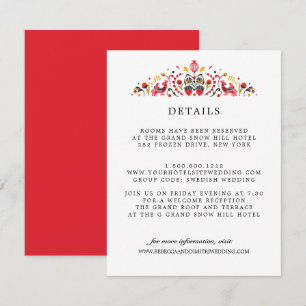 Tarjeta De Recepción Detalles del invitado del BODA de arte folclórico