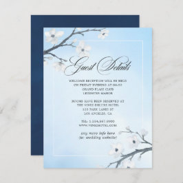 Tarjeta De Recepción Detalles del invitado del Boda de flores de cerezo
