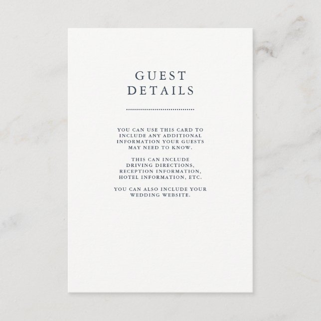 Tarjeta De Recepción Detalles del invitado del Boda Floral Peony de la  (Anverso)