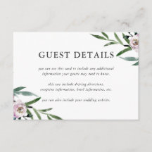 Detalles del invitado del Boda floral romántico