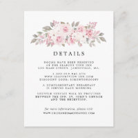Detalles del invitado del Boda floral rosa Rubor