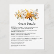 Detalles del invitado del Boda floral solar