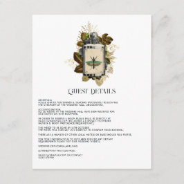 Tarjeta De Recepción Detalles del invitado gótico de Poison Lotion Hall