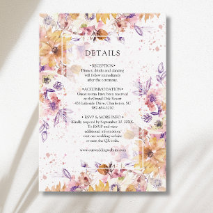 Tarjeta De Recepción Detalles del Jardín Botánico Floral de Otoño Román