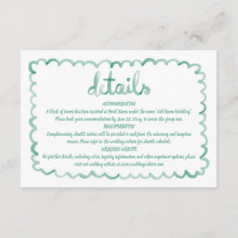 Tarjeta De Recepción Detalles del marco verde de oliva dibujado a mano 