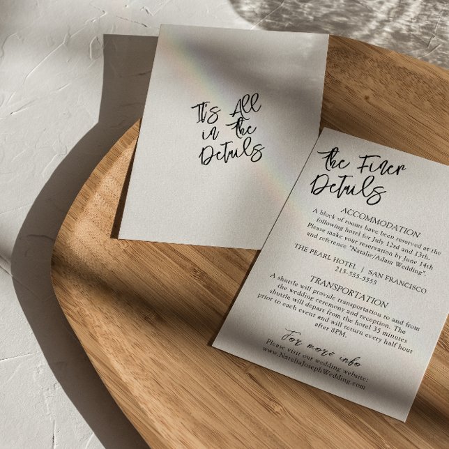 Tarjeta De Recepción Detalles del moderno Boda Boho Blanco Blanco y Neg (Subido por el creador)