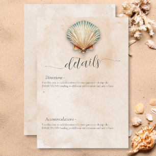 Tarjeta De Recepción Detalles del moderno Boda de arena costera