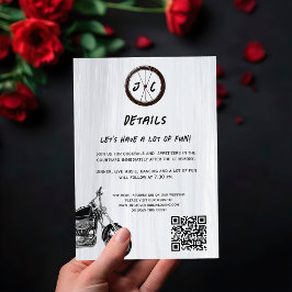 Tarjeta De Recepción Detalles del moderno Boda de aventura en motocicle