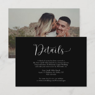 Tarjeta De Recepción Detalles del moderno Boda de fotos Minimalista