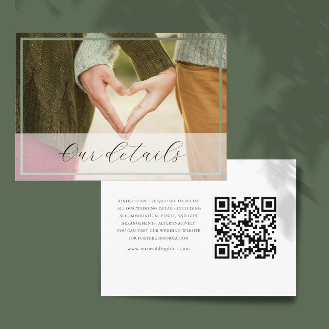 Tarjeta De Recepción Detalles del moderno Boda de fotos simple (Subido por el creador)