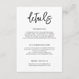 Tarjeta De Recepción Detalles del moderno Boda de guiones contemporáneo