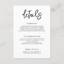 Tarjeta De Recepción Detalles del moderno Boda de guiones contemporáneo