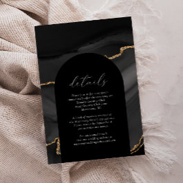 Tarjeta De Recepción Detalles del moderno Boda del Arco del Oro Negro A