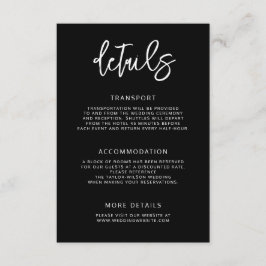 Tarjeta De Recepción Detalles del moderno guión contemporáneo del Boda 