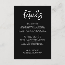 Tarjeta De Recepción Detalles del moderno guión contemporáneo del Boda