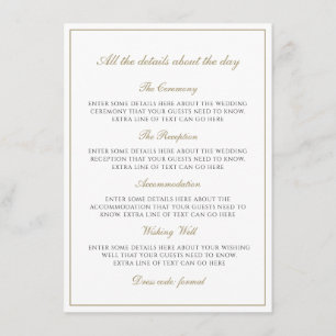 Tarjeta De Recepción Detalles del Monograma Clásico Faux Gold Simple