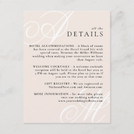 Tarjeta De Recepción Detalles del monograma elegante del borde moderno 